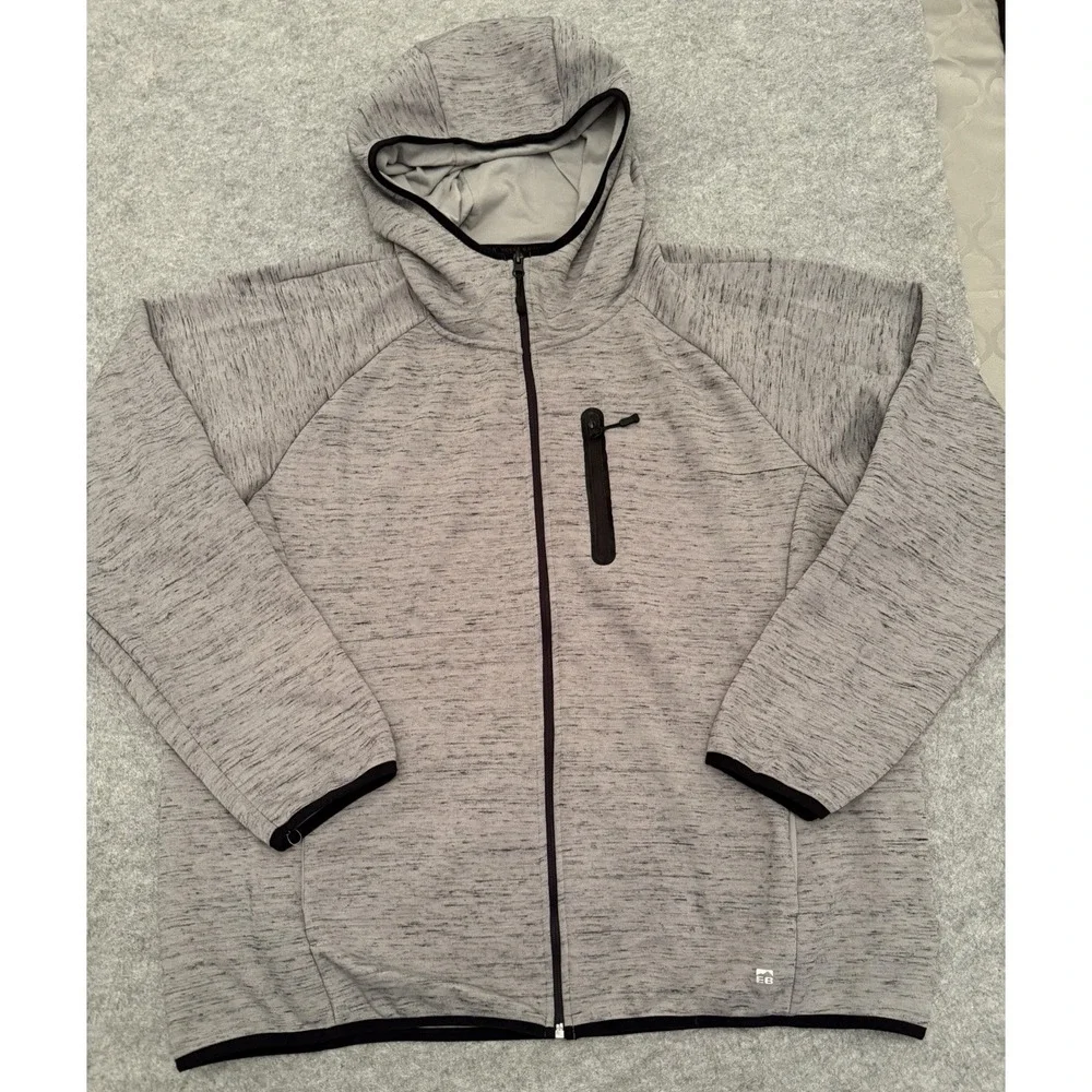 Eddie Bauer Men's Full Zip Hoodie Sweatshirt Comfy Heather Gray Size XXL